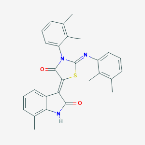 molecular formula C28H25N3O2S B308590 (5Z)-3-(2,3-dimethylphenyl)-2-(2,3-dimethylphenyl)imino-5-(7-methyl-2-oxo-1H-indol-3-ylidene)-1,3-thiazolidin-4-one 