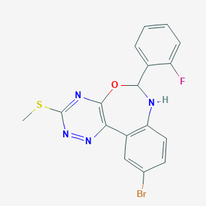 molecular formula C17H12BrFN4OS B308593 10-Bromo-6-(2-fluorophenyl)-3-(methylsulfanyl)-6,7-dihydro[1,2,4]triazino[5,6-d][3,1]benzoxazepine 