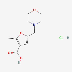 molecular formula C11H16ClNO4 B3086008 2-Methyl-5-morpholin-4-ylmethyl-furan-3-carboxylic acid hydrochloride CAS No. 1158444-01-9