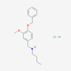 molecular formula C19H26ClNO2 B3086056 {[4-(Benzyloxy)-3-methoxyphenyl]methyl}(butyl)amine hydrochloride CAS No. 1158474-80-6