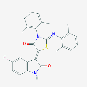 (5Z)-3-(2,6-dimethylphenyl)-2-(2,6-dimethylphenyl)imino-5-(5-fluoro-2-oxo-1H-indol-3-ylidene)-1,3-thiazolidin-4-one