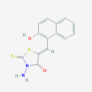 molecular formula C14H10N2O2S2 B308613 (5Z)-3-amino-5-[(2-hydroxynaphthalen-1-yl)methylidene]-2-sulfanylidene-1,3-thiazolidin-4-one 