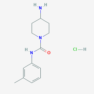 molecular formula C13H20ClN3O B3086161 盐酸 4-氨基-N-(3-甲基苯基)哌啶-1-甲酰胺 CAS No. 1158552-00-1