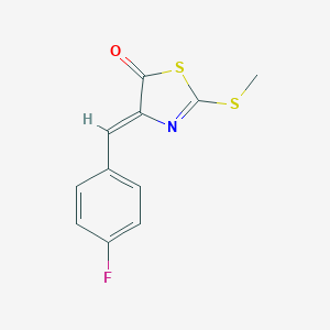 molecular formula C11H8FNOS2 B308619 4-(4-fluorobenzylidene)-2-(methylthio)-1,3-thiazol-5(4H)-one 