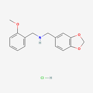 molecular formula C16H18ClNO3 B3086220 Benzo[1,3]dioxol-5-ylmethyl-(2-methoxy-benzyl)-amine hydrochloride CAS No. 1158592-92-7