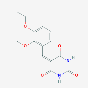molecular formula C14H14N2O5 B308627 5-(3-ethoxy-2-methoxybenzylidene)-2,4,6(1H,3H,5H)-pyrimidinetrione 