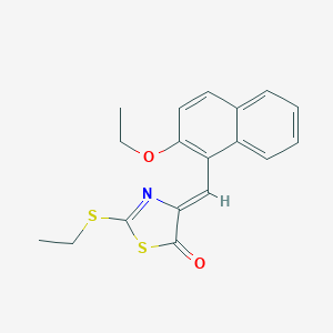 molecular formula C18H17NO2S2 B308632 (4Z)-4-[(2-ethoxynaphthalen-1-yl)methylidene]-2-ethylsulfanyl-1,3-thiazol-5-one CAS No. 6372-12-9