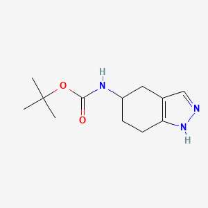 molecular formula C12H19N3O2 B3086381 (4,5,6,7-四氢-1H-吲唑-5-基)-氨基甲酸叔丁酯 CAS No. 1158767-01-1