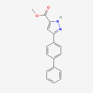 molecular formula C17H14N2O2 B3086430 5-Biphenyl-4-yl-1H-pyrazole-3-carboxylic acid methyl ester CAS No. 1159596-88-9