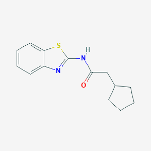 molecular formula C14H16N2OS B308645 N-(1,3-benzothiazol-2-yl)-2-cyclopentylacetamide 