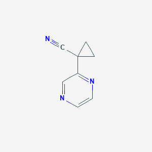 molecular formula C8H7N3 B3086502 1-(Pyrazin-2-YL)cyclopropanecarbonitrile CAS No. 1159734-50-5