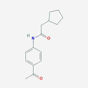 molecular formula C15H19NO2 B308652 N-(4-acetylphenyl)-2-cyclopentylacetamide 