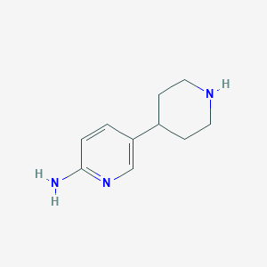 molecular formula C10H15N3 B3086528 5-(Piperidin-4-YL)pyridin-2-amine CAS No. 1159822-13-5