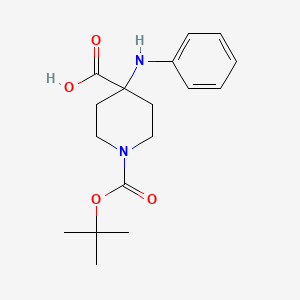 molecular formula C17H24N2O4 B3086547 1-(tert-Butoxycarbonyl)-4-(phenylamino)piperidine-4-carboxylic acid CAS No. 1159835-31-0