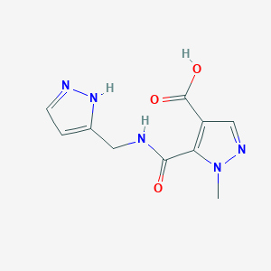 molecular formula C10H11N5O3 B3086577 1-甲基-5-([(1H-吡唑-5-基甲基)氨基]羰基)-1H-吡唑-4-羧酸 CAS No. 1159988-70-1