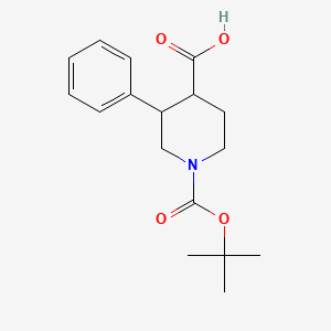 molecular formula C17H23NO4 B3086609 1-(Tert-butoxycarbonyl)-3-phenylpiperidine-4-carboxylic acid CAS No. 1160262-03-2