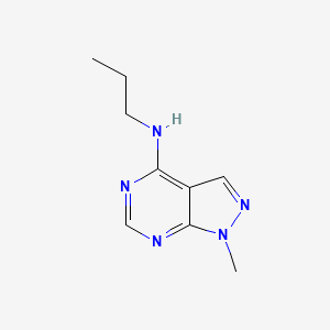 molecular formula C9H13N5 B3086615 1-methyl-{N}-propyl-1{H}-pyrazolo[3,4-{d}]pyrimidin-4-amine CAS No. 116035-75-7