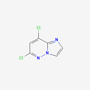 molecular formula C6H3Cl2N3 B3086678 6,8-Dichloroimidazo[1,2-b]pyridazine CAS No. 1161847-29-5