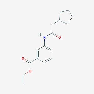 molecular formula C16H21NO3 B308668 Ethyl 3-[(cyclopentylacetyl)amino]benzoate 