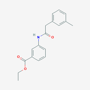 molecular formula C18H19NO3 B308672 Ethyl 3-{[(3-methylphenyl)acetyl]amino}benzoate 