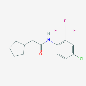 molecular formula C14H15ClF3NO B308676 N-[4-chloro-2-(trifluoromethyl)phenyl]-2-cyclopentylacetamide 