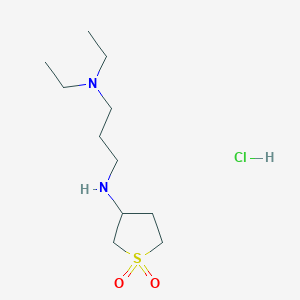 molecular formula C11H25ClN2O2S B3086828 N'-(1,1-Dioxo-tetrahydro-1lambda*6*-thiophen-3-yl)-N,N-diethyl-propane-1,3-diamine hydrochloride CAS No. 1164562-60-0