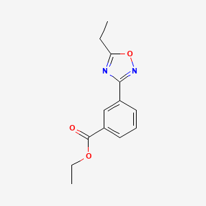 molecular formula C13H14N2O3 B3086870 Ethyl 3-(5-ethyl-1,2,4-oxadiazol-3-YL)benzoate CAS No. 1166756-76-8