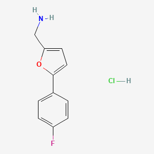 molecular formula C11H11ClFNO B3086975 1-[5-(4-Fluorophenyl)-2-furyl]methanamine hydrochloride CAS No. 1170025-48-5