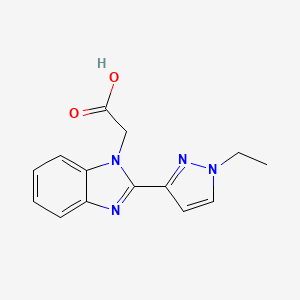 molecular formula C14H14N4O2 B3087019 [2-(1-ethyl-1H-pyrazol-3-yl)-1H-benzimidazol-1-yl]acetic acid CAS No. 1170394-87-2