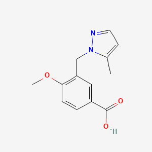 4-Methoxy-3-[(5-methyl-1H-pyrazol-1-YL)methyl]-benzoic acid