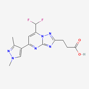 3-(7-(Difluoromethyl)-5-(1,3-dimethyl-1H-pyrazol-4-yl)-[1,2,4]triazolo[1,5-a]pyrimidin-2-yl)propanoic acid