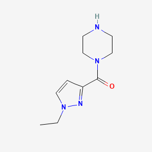 molecular formula C10H16N4O B3087134 1-[(1-ethyl-1H-pyrazol-3-yl)carbonyl]piperazine CAS No. 1171377-79-9