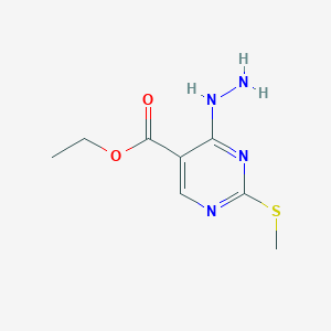 molecular formula C8H12N4O2S B3087142 4-肼基-2-(甲硫基)嘧啶-5-羧酸乙酯 CAS No. 117147-06-5
