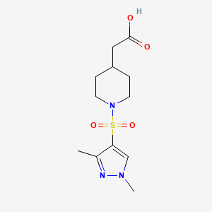 molecular formula C12H19N3O4S B3087177 2-(1-((1,3-二甲基-1H-吡唑-4-基)磺酰基)哌啶-4-基)乙酸 CAS No. 1171599-18-0