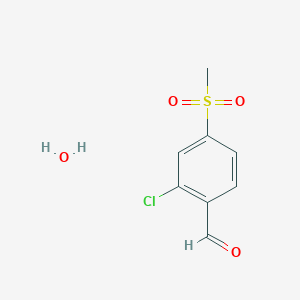 molecular formula C8H9ClO4S B3087207 2-氯-4-(甲磺酰基)苯甲醛水合物 CAS No. 1171826-50-8