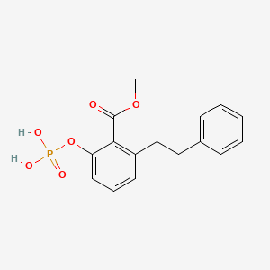 molecular formula C16H17O6P B3087237 2-Phenethyl-6-phosphonooxy-benzoic acid methyl ester CAS No. 1171921-37-1