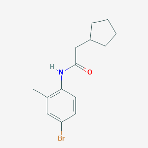 molecular formula C14H18BrNO B308724 N-(4-bromo-2-methylphenyl)-2-cyclopentylacetamide 