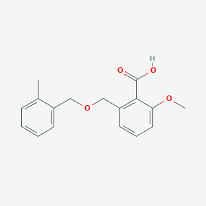 molecular formula C17H18O4 B3087245 2-甲氧基-6-(2-甲基苄氧甲基)-苯甲酸 CAS No. 1171923-46-8