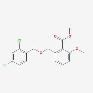 molecular formula C17H16Cl2O4 B3087258 2-(2,4-Dichloro-benzyloxymethyl)-6-methoxy-benzoic acid methyl ester CAS No. 1171923-92-4