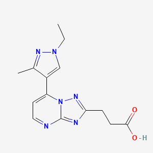 3-(7-(1-Ethyl-3-methyl-1H-pyrazol-4-yl)-[1,2,4]triazolo[1,5-a]pyrimidin-2-yl)propanoic acid