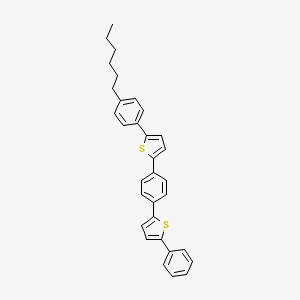 molecular formula C32H30S2 B3087272 4''-Hexyl-1,4-bis(5-phenyl-2-thienyl)benzene (purified by sublimation) CAS No. 1172135-81-7