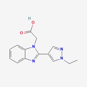 molecular formula C14H14N4O2 B3087277 [2-(1-ethyl-1H-pyrazol-4-yl)-1H-benzimidazol-1-yl]acetic acid CAS No. 1172275-95-4