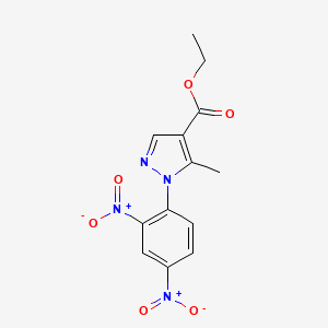 molecular formula C13H12N4O6 B3087280 ethyl 1-(2,4-dinitrophenyl)-5-methyl-1H-pyrazole-4-carboxylate CAS No. 1172307-43-5