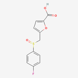 molecular formula C12H9FO4S B3087287 5-{[(4-Fluorophenyl)sulfinyl]methyl}-2-furoic acid CAS No. 1172368-15-8