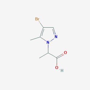 molecular formula C7H9BrN2O2 B3087299 2-(4-溴-5-甲基-1H-吡唑-1-基)丙酸 CAS No. 1172506-13-6