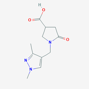 molecular formula C11H15N3O3 B3087303 1-[(1,3-dimethyl-1H-pyrazol-4-yl)methyl]-5-oxopyrrolidine-3-carboxylic acid CAS No. 1172570-52-3