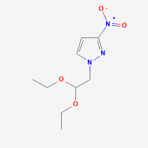 molecular formula C9H15N3O4 B3087328 1-(2,2-diethoxyethyl)-3-nitro-1H-pyrazole CAS No. 1172869-35-0