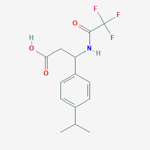 molecular formula C14H16F3NO3 B3087339 3-(4-Isopropylphenyl)-3-[(2,2,2-trifluoroacetyl)amino]propanoic acid CAS No. 117291-18-6
