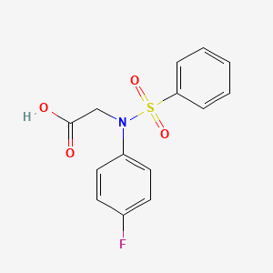 molecular formula C14H12FNO4S B3087395 N-(4-氟苯基)-N-(苯磺酰基)甘氨酸 CAS No. 117309-42-9