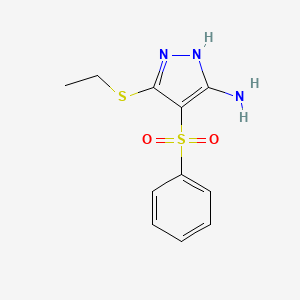molecular formula C11H13N3O2S2 B3087396 3-(ethylsulfanyl)-4-(phenylsulfonyl)-1H-pyrazol-5-amine CAS No. 1173104-16-9